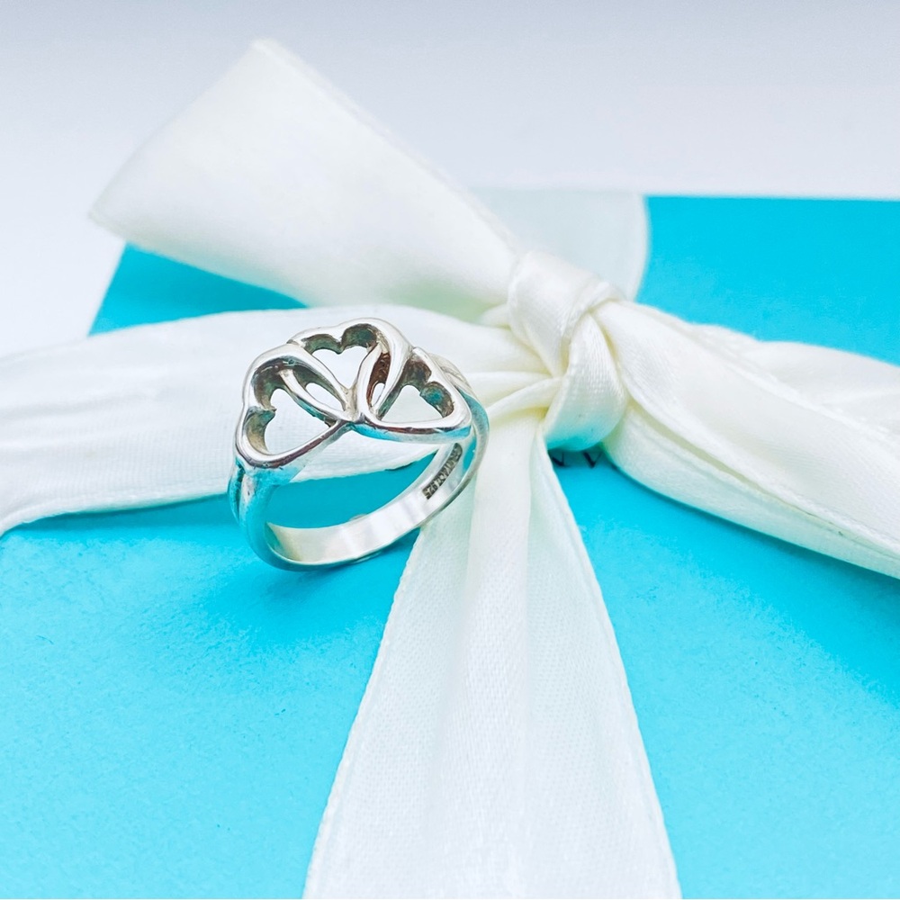 TIFFANY&Co. Triple Heart Ring  Sterling Silver 925 size 5